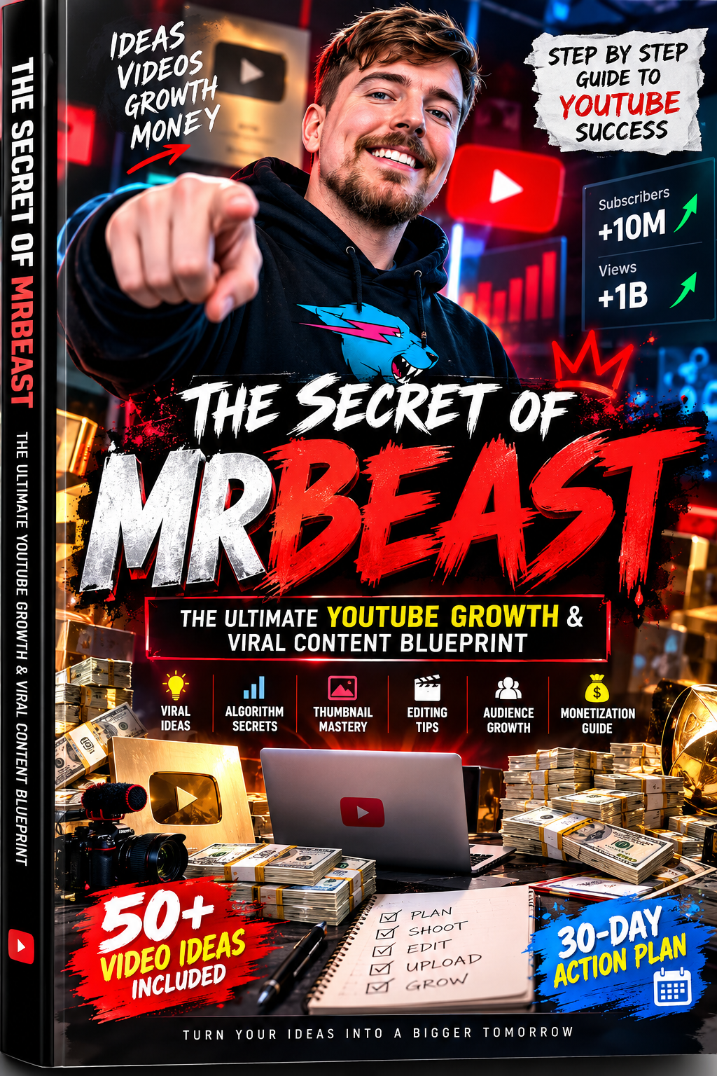 The Secret of MrBeast 🚀 | Ultimate YouTube Growth & Viral Content Blueprint | 50+ Video Ideas, Thumbnail Prompts & 30-Day Action Plan (PDF eBook)